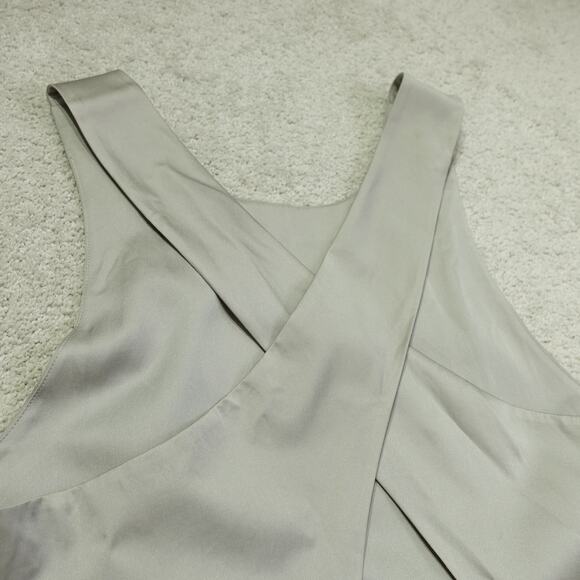 NWT Tsesay Womens Cross Back Dress Sleeveless Tie Front Pleat Zinc Gray Size 10 - Picture 3 of 9
